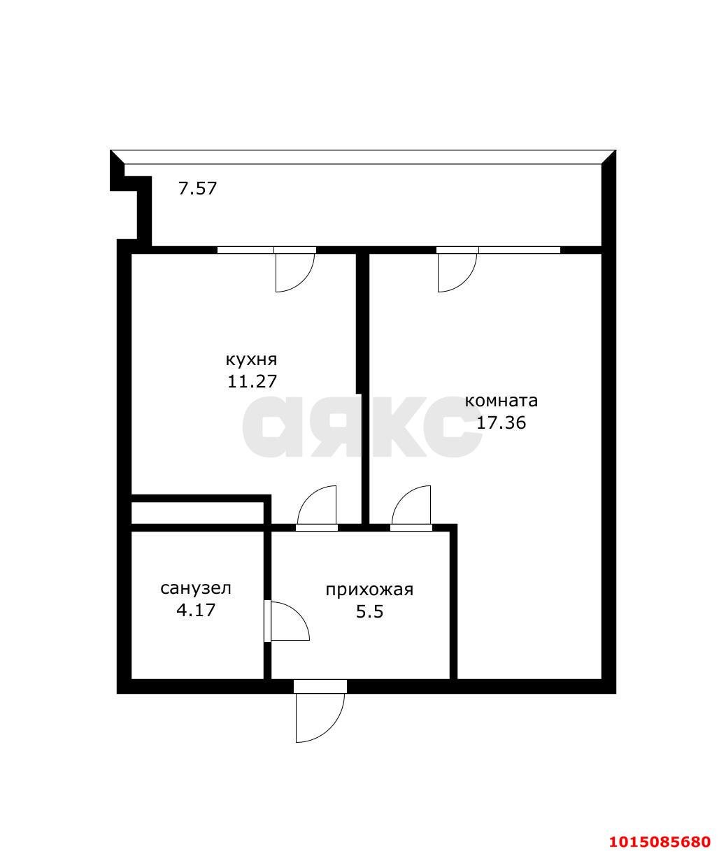 Фото №11: 1-комнатная квартира 37 м² - Краснодар, Карасунский внутригородской округ, мкр. Гидростроителей, ул. имени Снесарева, 17/1к1