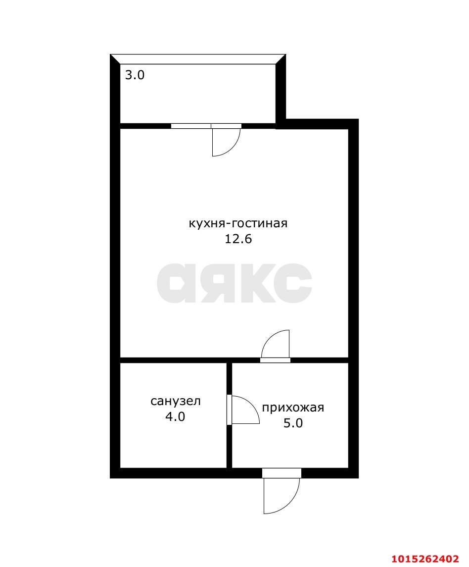 Фото №8: Студия 26 м² - Новая Адыгея, мкр. жилой комплекс Родной Дом, ул. Бжегокайская, 31/3к3