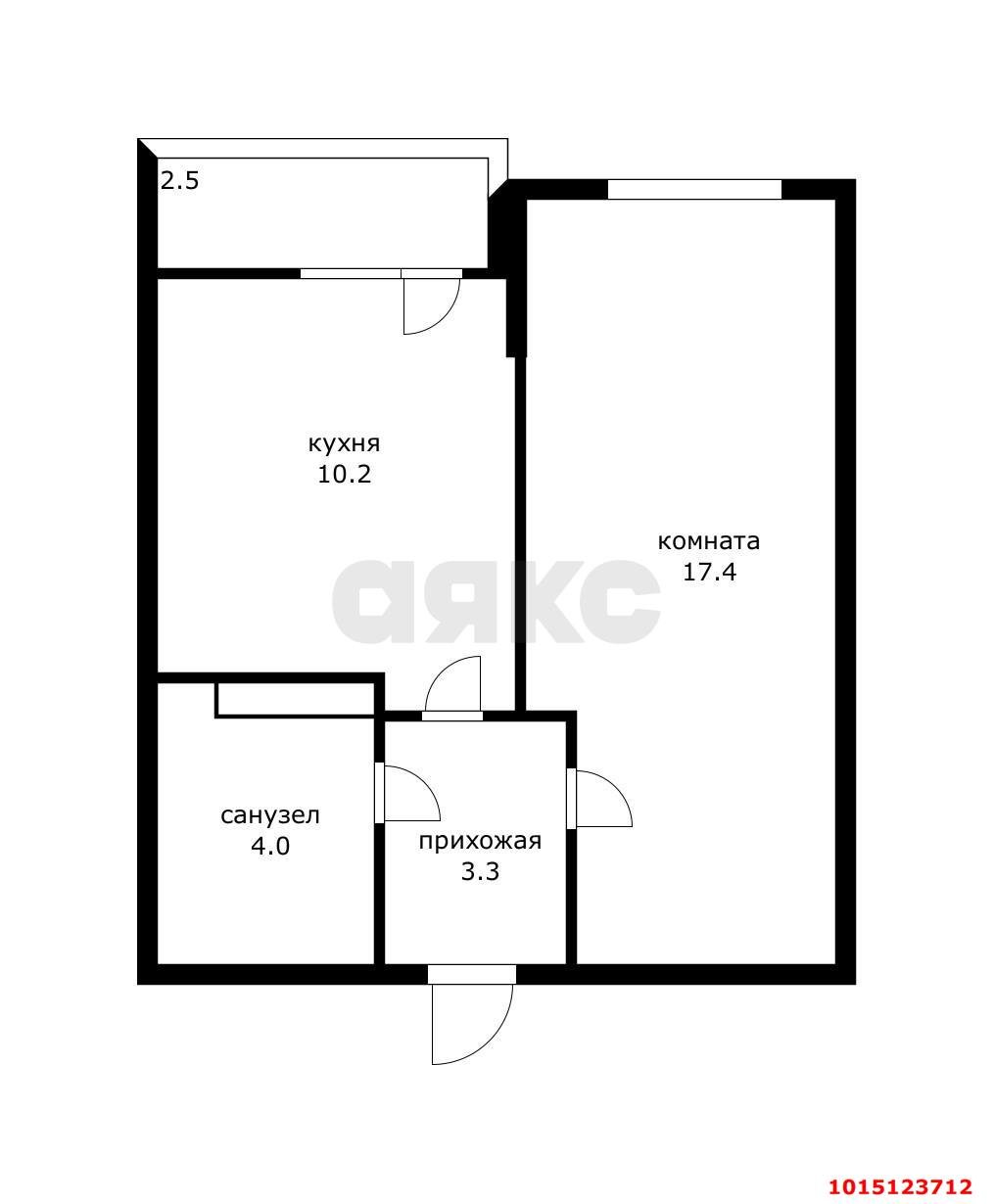 Фото №11: 1-комнатная квартира 34 м² - Краснодар, жилой комплекс Дыхание, мкр. Прикубанский внутригородской округ, ул. Лётчика Позднякова, 2