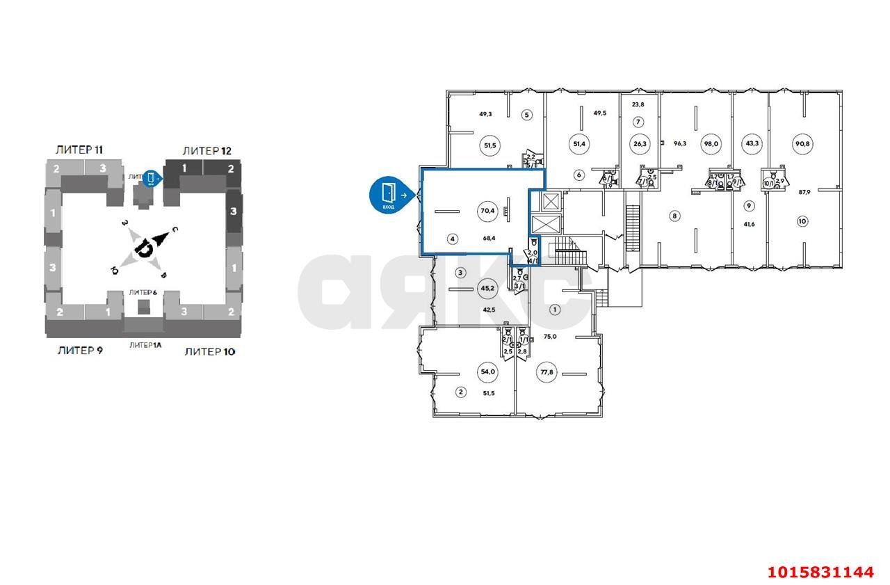 Фото №9: Торговое помещение 71 м² - Краснодар, жилой комплекс Самолёт-2, ул. Западный Обход, 57к2