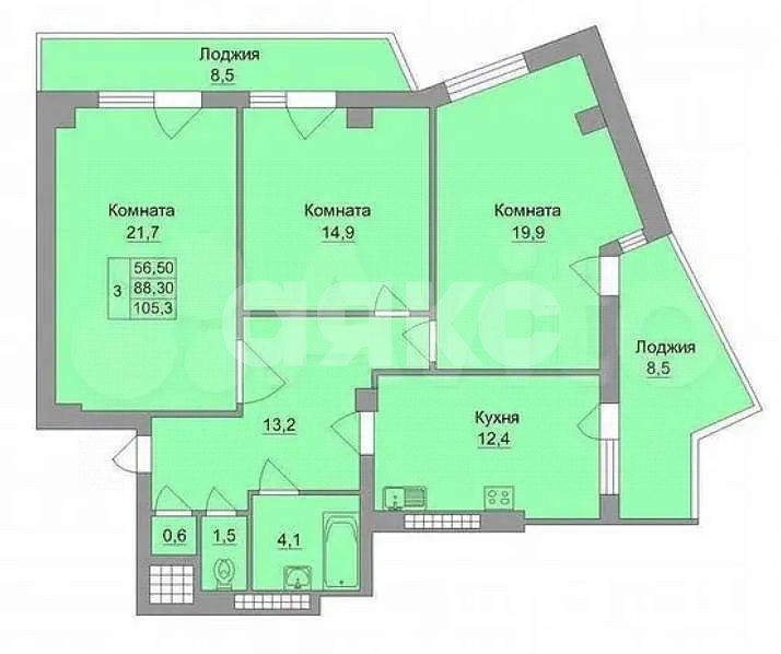 Фото №19: 3-комнатная квартира 105 м² - Ростов-на-Дону, Западный, ул. Крупской, 82/4