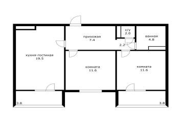 Фото №1: 2-комнатная квартира 60 м² - Краснодар, мкр. жилой комплекс Квартал № 6, ул. Генерал-лейтенанта Александра Сапрунова, 37к1