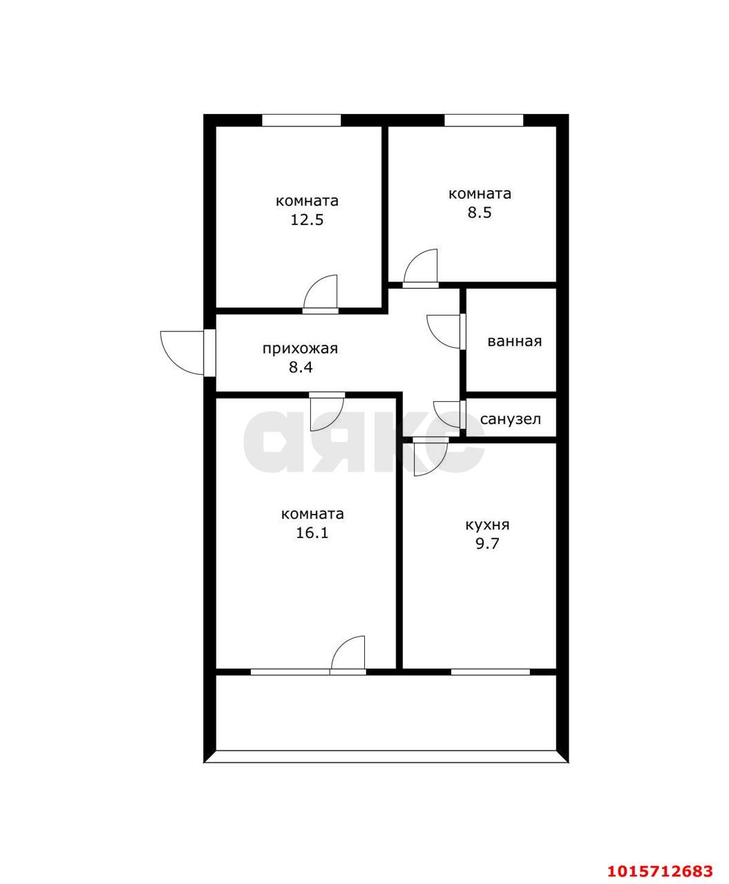 Фото №19: 3-комнатная квартира 62 м² - Краснодар, Западный внутригородской округ, мкр. Фестивальный, ул. Фестивальная, 33