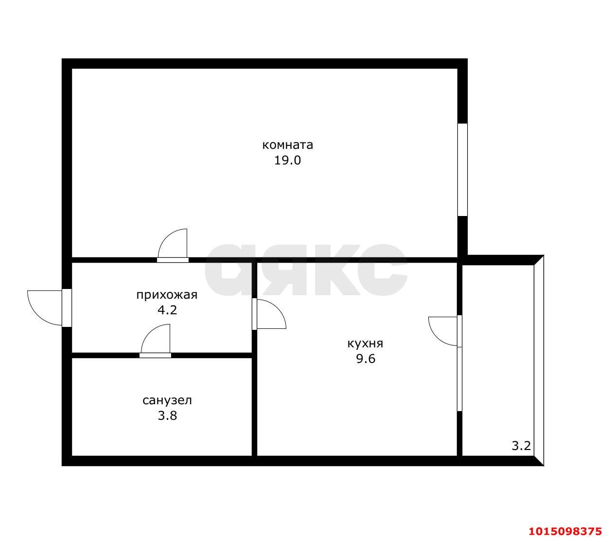 Фото №6: 1-комнатная квартира 38 м² - Краснодар, жилой комплекс Краснодарский, ул. Краеведа Соловьёва, 2к1