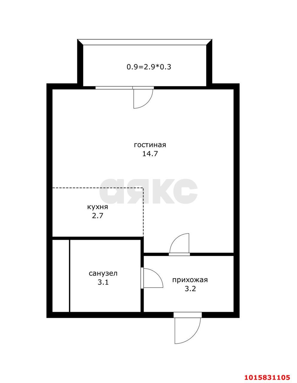 Фото №12: Студия 27 м² - Краснодар, Прикубанский внутригородской округ, мкр. жилой комплекс Спортивная Деревня, ул. Западный Обход, 42к8
