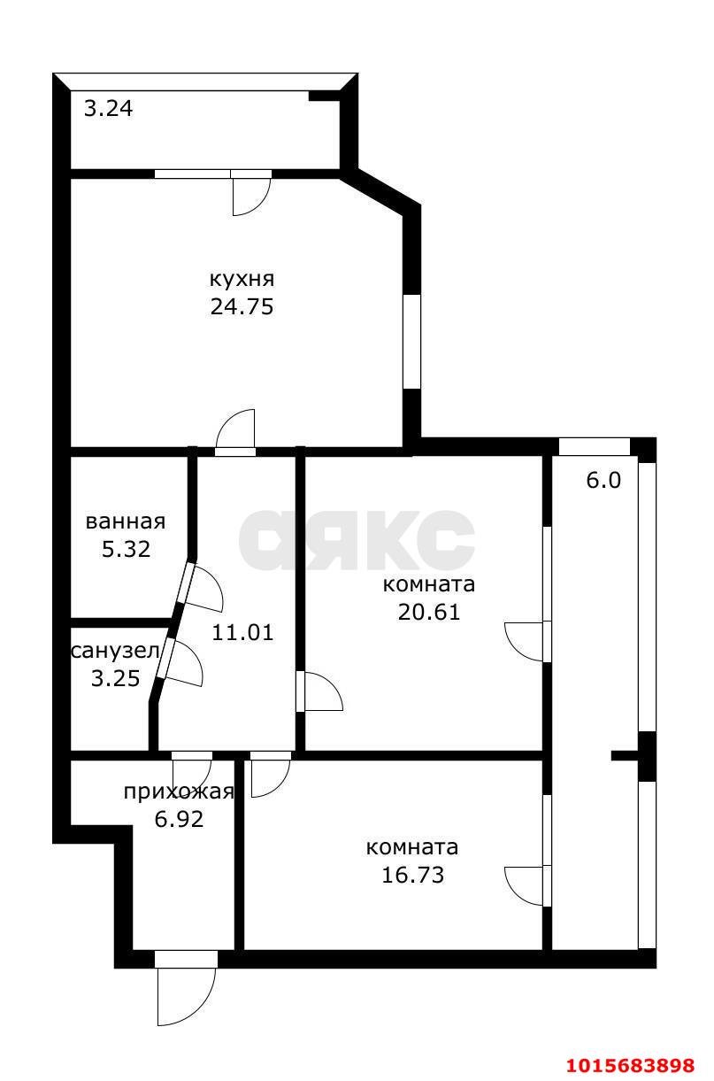 Фото №14: 2-комнатная квартира 97 м² - Краснодар, Музыкальный, ул. Аксайская, 40/1