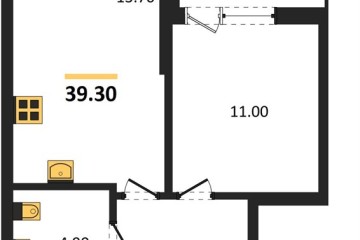 Фото №1: 1-комнатная квартира 39 м² - Краснодар, мкр. Парк Победы, 