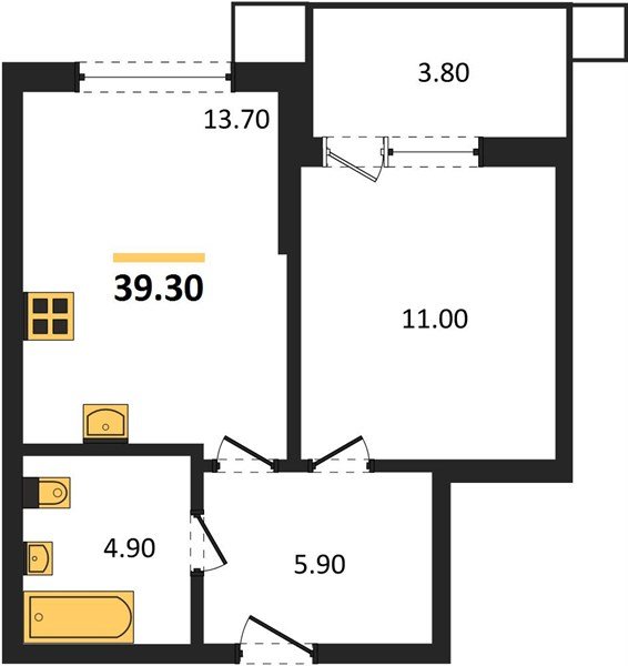 Фото №1: 1-комнатная квартира 39 м² - Краснодар, Прикубанский внутригородской округ, мкр. Парк Победы