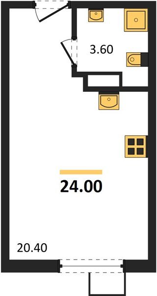 Фото №1: Студия 24 м² - Краснодар, Прикубанский внутригородской округ, мкр. Парк Победы