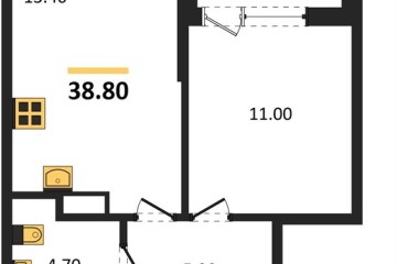 Фото №1: 1-комнатная квартира 38 м² - Краснодар, мкр. Парк Победы, 