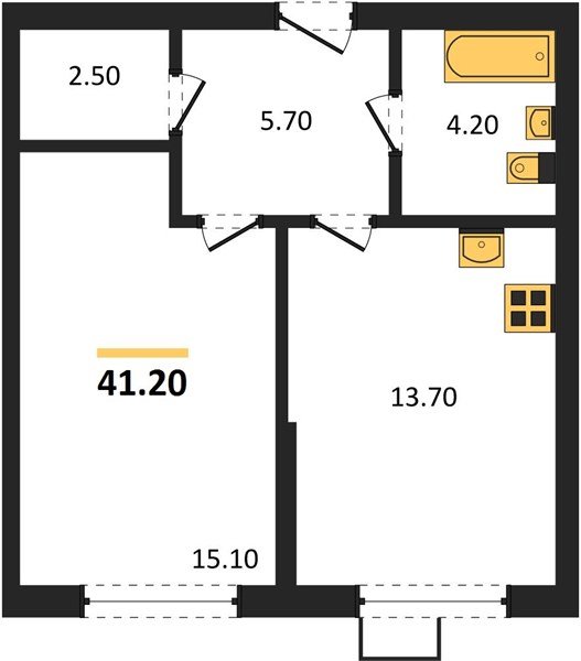Фото №1: 1-комнатная квартира 41 м² - Краснодар, Прикубанский внутригородской округ, мкр. Парк Победы