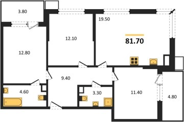 Фото №1: 3-комнатная квартира 81 м² - Краснодар, мкр. Парк Победы, 