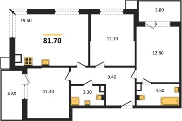 Фото №1: 3-комнатная квартира 81 м² - Краснодар, мкр. Парк Победы, 