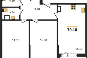Фото №1: 2-комнатная квартира 70 м² - Краснодар, мкр. Парк Победы, 