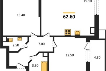 Фото №1: 2-комнатная квартира 62 м² - Краснодар, мкр. Парк Победы, 