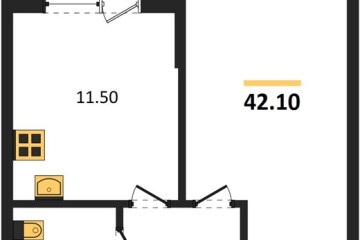 Фото №1: 1-комнатная квартира 42 м² - Краснодар, мкр. Парк Победы, 