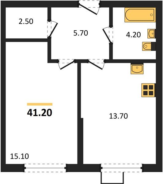 Фото №1: 1-комнатная квартира 41 м² - Краснодар, Прикубанский внутригородской округ, мкр. Парк Победы