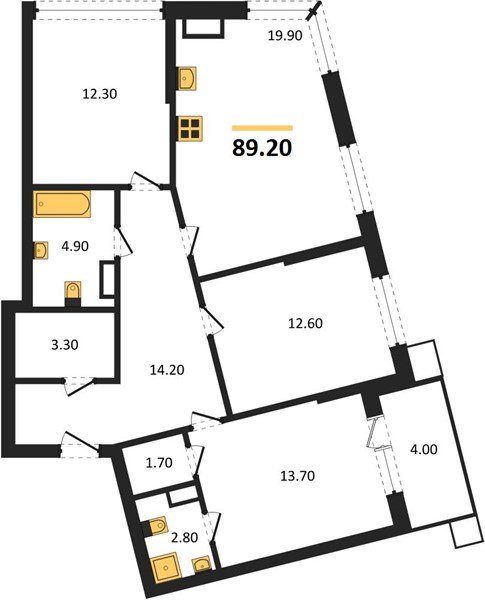 Фото №1: 3-комнатная квартира 89 м² - Краснодар, Прикубанский внутригородской округ, мкр. Парк Победы