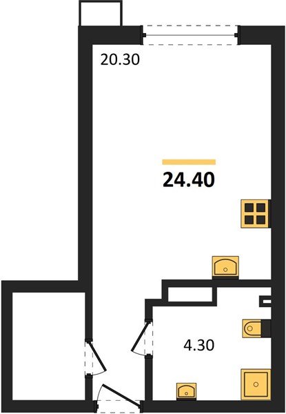 Фото №1: Студия 24 м² - Краснодар, Прикубанский внутригородской округ, мкр. Парк Победы