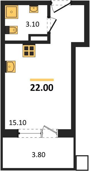 Фото №1: Студия 22 м² - Краснодар, Прикубанский внутригородской округ, мкр. Парк Победы