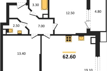 Фото №1: 2-комнатная квартира 62 м² - Краснодар, мкр. Парк Победы, 
