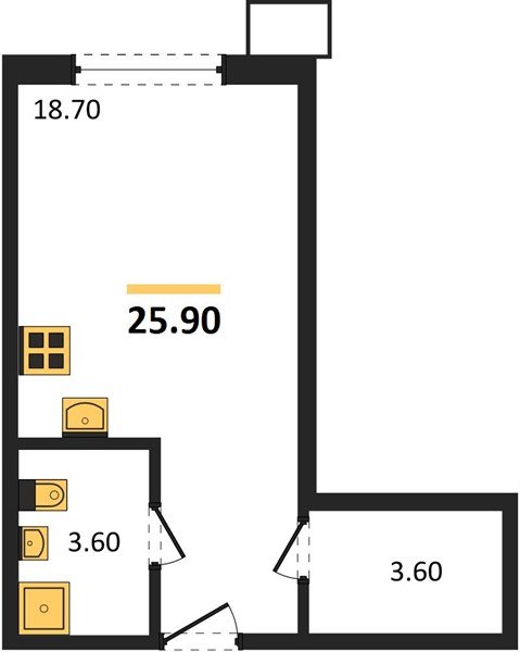 Фото №1: Студия 25 м² - Краснодар, Прикубанский внутригородской округ, мкр. Парк Победы