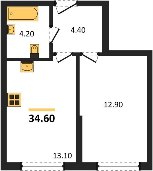Фото №1: 1-комнатная квартира 34 м² - Краснодар, Прикубанский внутригородской округ, мкр. Догма Парк
