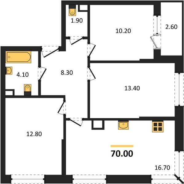 Фото №1: 3-комнатная квартира 70 м² - Краснодар, Догма Парк, мкр. Прикубанский внутригородской округ