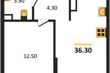 Фото №1: 1-комнатная квартира 36 м² - Краснодар, мкр. Прикубанский внутригородской округ, 