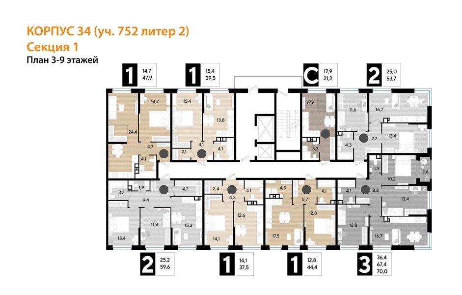 Фото №8: Студия 21 м² - Краснодар, Догма Парк, мкр. Прикубанский внутригородской округ, ул. Марины Цветаевой, 34