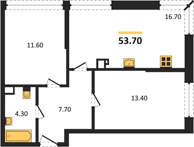 Фото №1: 2-комнатная квартира 53 м² - Краснодар, Догма Парк, мкр. Прикубанский внутригородской округ, ул. Марины Цветаевой, 34