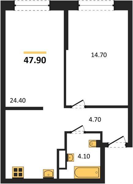 Фото №1: 1-комнатная квартира 47 м² - Краснодар, Догма Парк, мкр. Прикубанский внутригородской округ, ул. Марины Цветаевой, 34