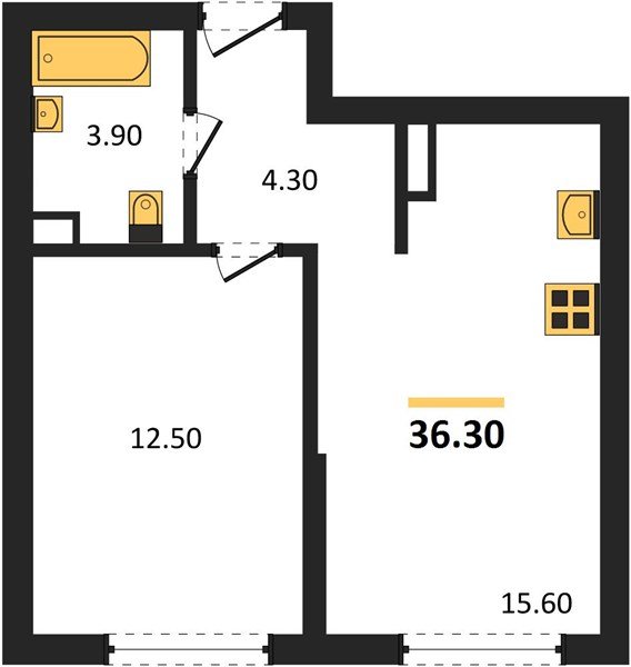 Фото №1: 1-комнатная квартира 36 м² - Краснодар, Догма Парк, мкр. Прикубанский внутригородской округ, ул. Марины Цветаевой, 34