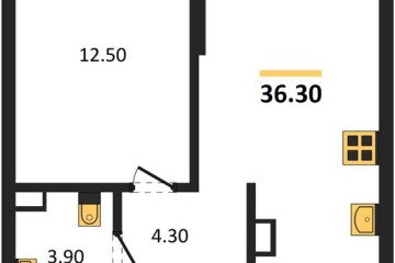 Фото №1: 1-комнатная квартира 36 м² - Краснодар, мкр. Прикубанский внутригородской округ, ул. Марины Цветаевой, 35