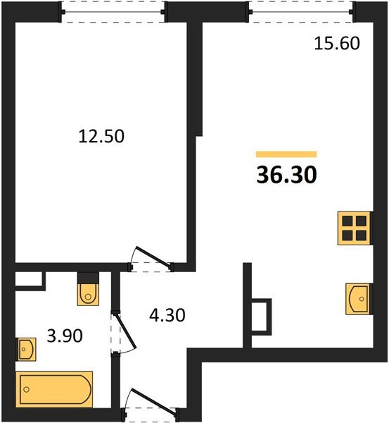 Фото №1: 1-комнатная квартира 36 м² - Краснодар, Догма Парк, мкр. Прикубанский внутригородской округ, ул. Марины Цветаевой, 35