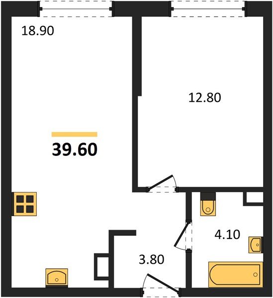 Фото №1: 1-комнатная квартира 39 м² - Краснодар, Догма Парк, мкр. Прикубанский внутригородской округ, ул. Марины Цветаевой, 35