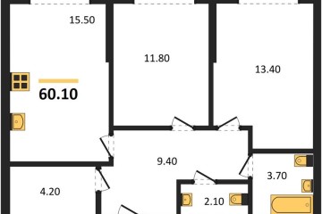 Фото №1: 2-комнатная квартира 60 м² - Краснодар, мкр. Догма Парк, ул. Марины Цветаевой, 36