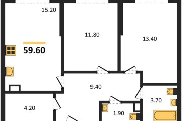 Фото №1: 2-комнатная квартира 59 м² - Краснодар, мкр. Догма Парк, ул. Марины Цветаевой, 36