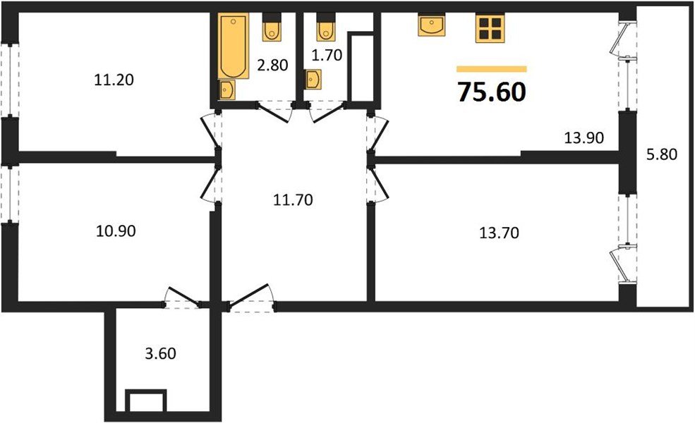 Фото №1: 3-комнатная квартира 75 м² - Краснодар, Прикубанский внутригородской округ, мкр. Догма Парк, ул. Марины Цветаевой, 36