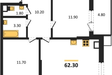 Фото №1: 2-комнатная квартира 62 м² - Краснодар, мкр. Парк Победы, 