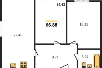 Фото №1: 2-комнатная квартира 66 м² - Краснодар, мкр. жилой комплекс Гарантия в Немецкой Деревне, ул. Атлантическая, 2к5