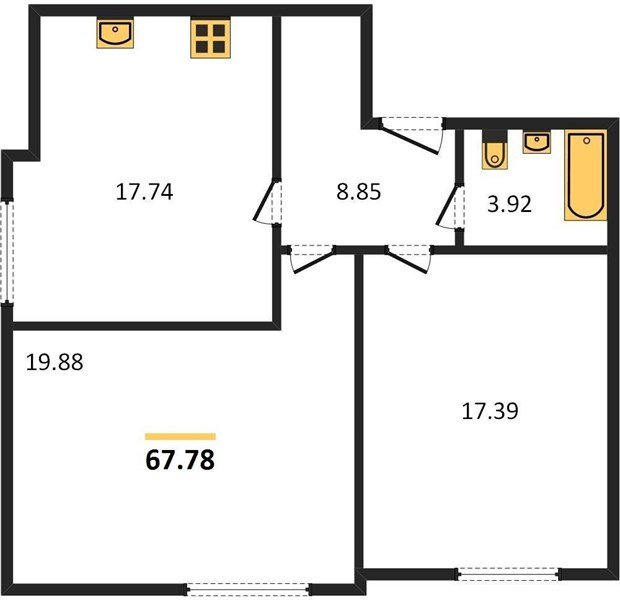 Фото №1: 2-комнатная квартира 67 м² - Краснодар, Прикубанский внутригородской округ, мкр. жилой комплекс Гарантия в Немецкой Деревне, ул. Атлантическая, 2к5