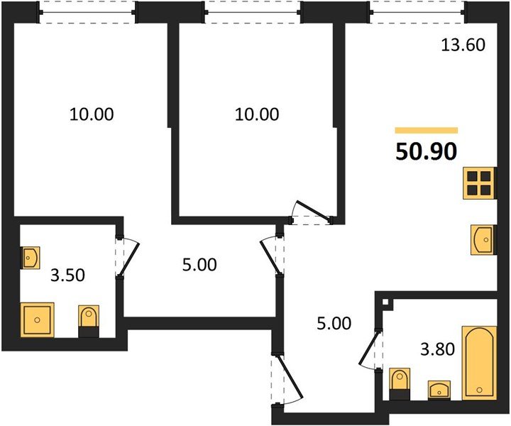 Фото №1: 2-комнатная квартира 50 м² - Краснодар, мкр. Прикубанский внутригородской округ