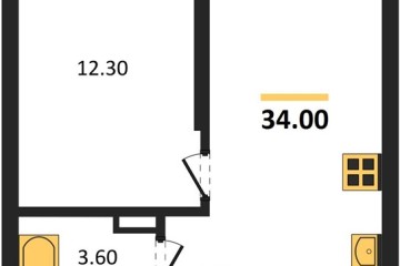 Фото №1: 1-комнатная квартира 34 м² - Краснодар, мкр. Прикубанский внутригородской округ, 