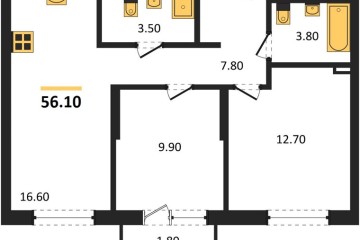 Фото №1: 2-комнатная квартира 56 м² - Краснодар, мкр. Прикубанский внутригородской округ, 