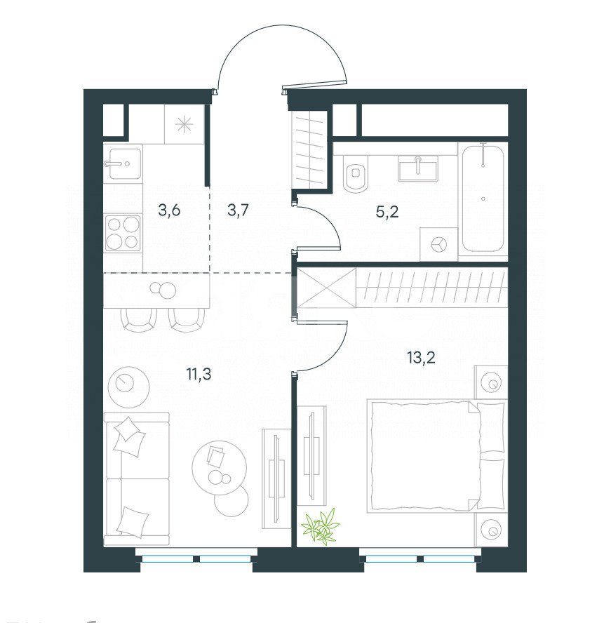 Фото №1: 2-комнатная квартира 37 м² - Москва, ЖК Левел Нижегородская, 1