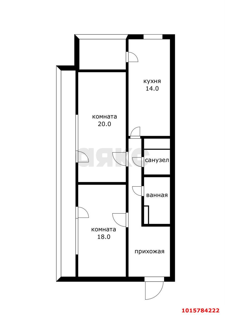 Фото №15: 2-комнатная квартира 68 м² - Краснодар, Западный внутригородской округ, мкр. Фестивальный, пр-д Дальний, 9к2