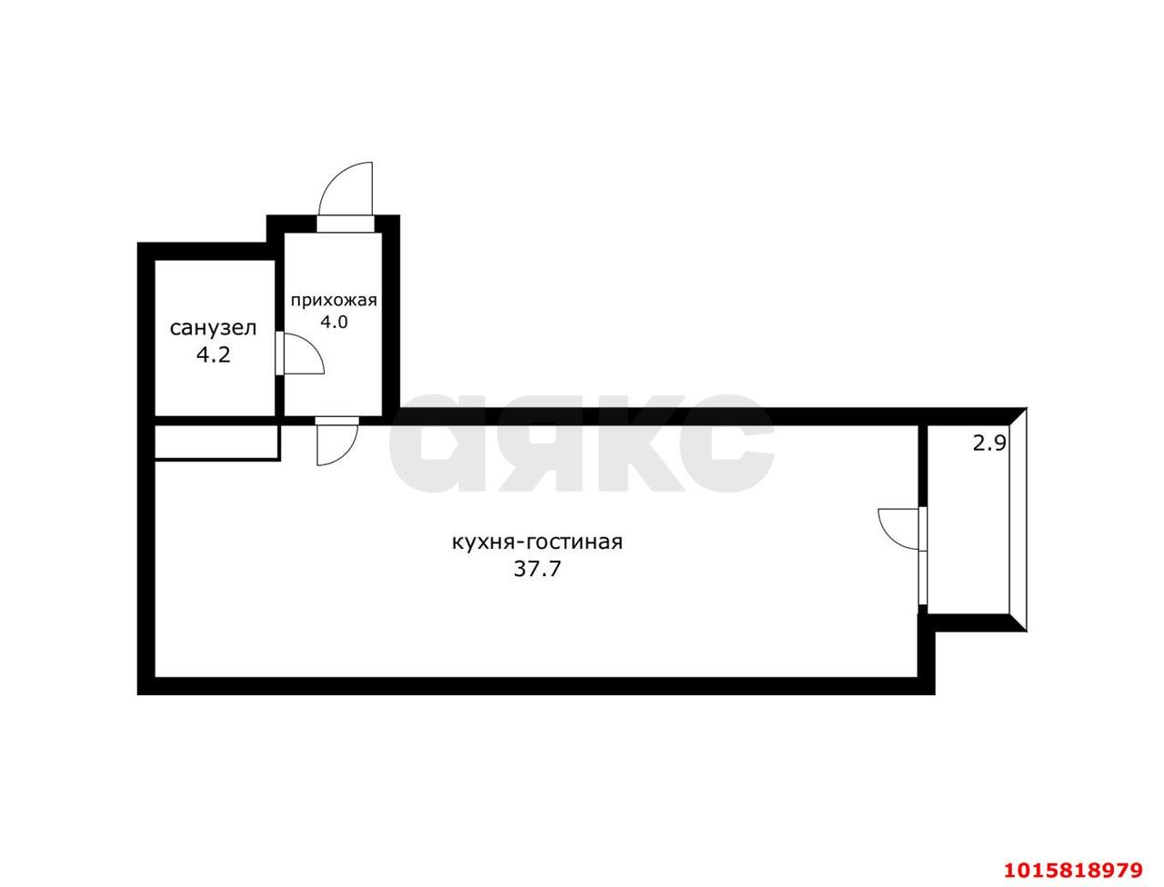 Фото №19: 1-комнатная квартира 45 м² - Краснодар, Школьный, ул. Школьная, 13/9