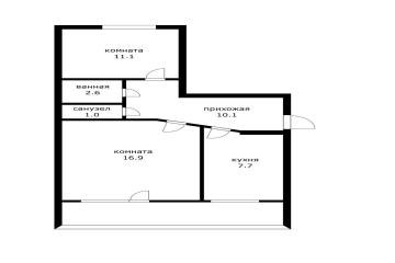 Фото №4: 2-комнатная квартира 50 м² - Берёзовый, п. Прогресс, 37