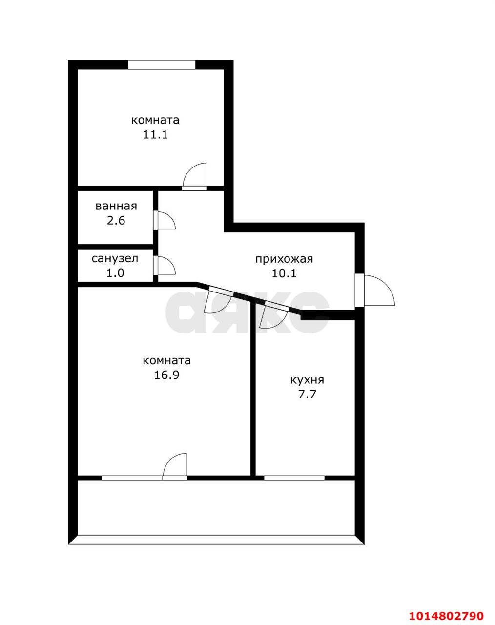 Фото №4: 2-комнатная квартира 50 м² - Берёзовый, Прогресс, 37